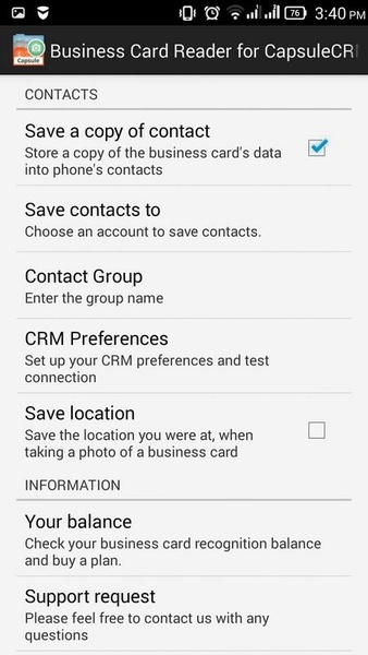 Business Card Reader for CapsuleCRM - Preview 5