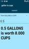 gallon to cups converter screenshot 4
