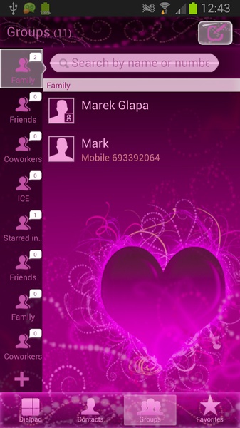 GO Contacts Themes Hearts - Preview 2