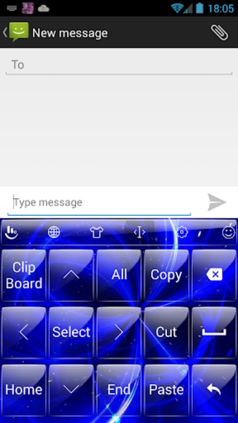 Theme x TouchPal Glass Blue Galaxy - Preview 3