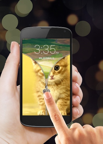 Kitty Zipper Lock Screen - Preview 2
