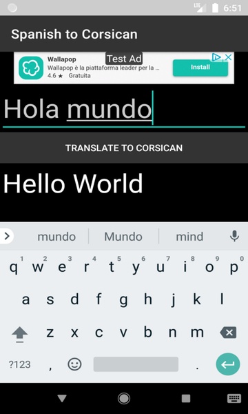 Spanish to Corsican Translator - Preview 3