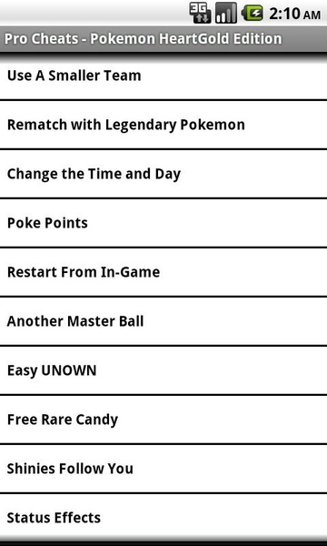 Pro Cheats Pokemon HeartGold Edition - Preview 1