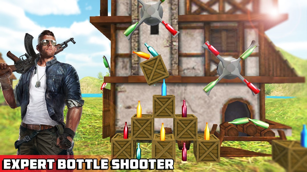 Expert Gun Bottle Shooter - Free Shooting 3D Game - Preview 1