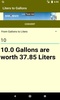 Converter Liters to Gallons screenshot 1