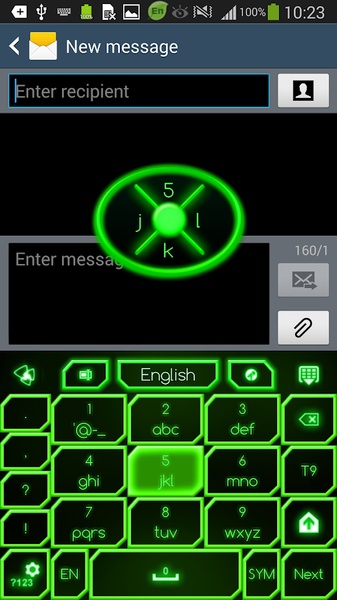 GO Keyboard Green Neon Theme - Preview 2