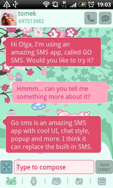 GO SMS Japan Garden Theme - Preview 2