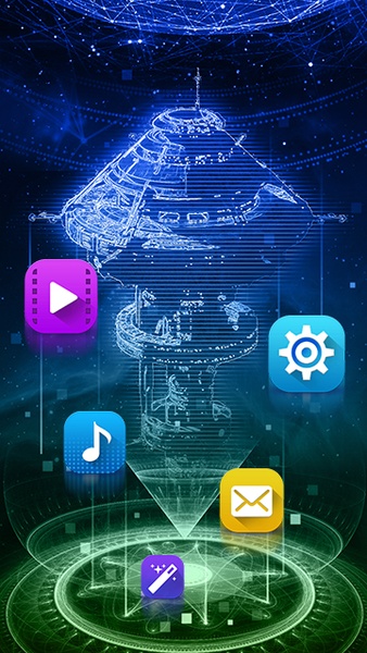 Laser Flashlight Cool Tech Theme: Neon Blue - Preview 4