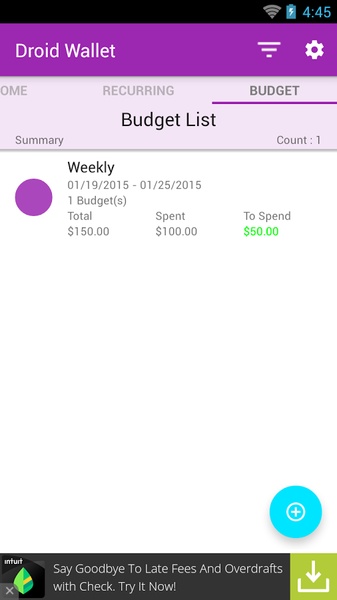 Droid Wallet - Preview 1