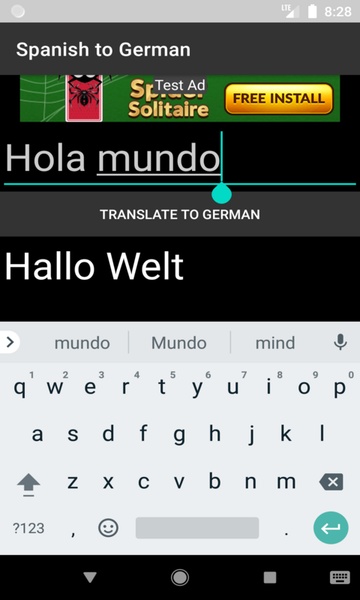 Spanish to German Translator - Preview 3