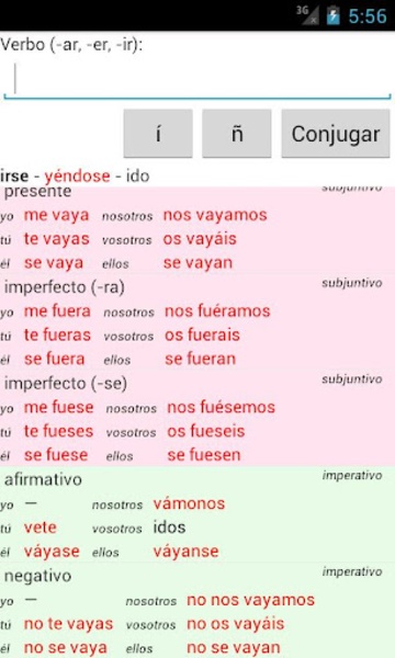 Spanish Conjugator - Preview 4