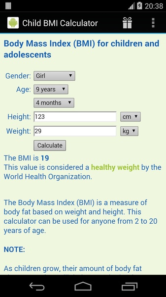 Child BMI Calculator - Preview 2