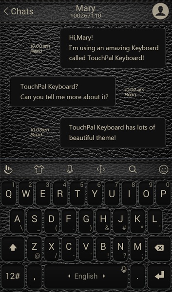 Black Leather TouchPal Theme - Preview 3