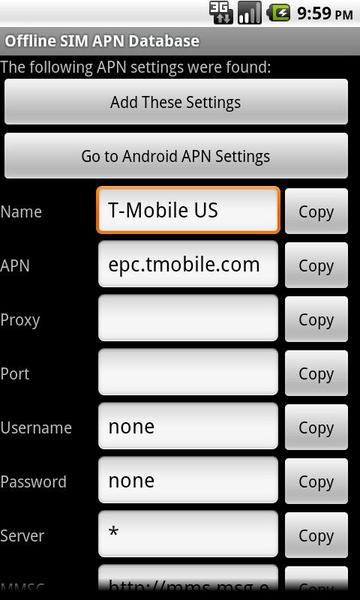 Offline SIM APN Database - Preview 1