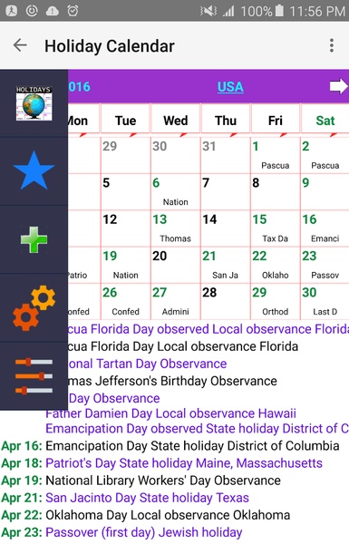 World Holiday Calendar for Android - Download the APK from Uptodown