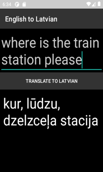 English to Latvian translator - Preview 1