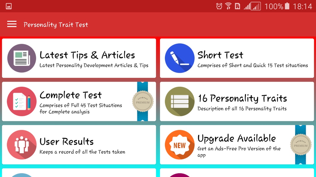 Personality Trait test - Preview 1