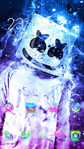 Neon marshmello blue colorful theme - Preview 3