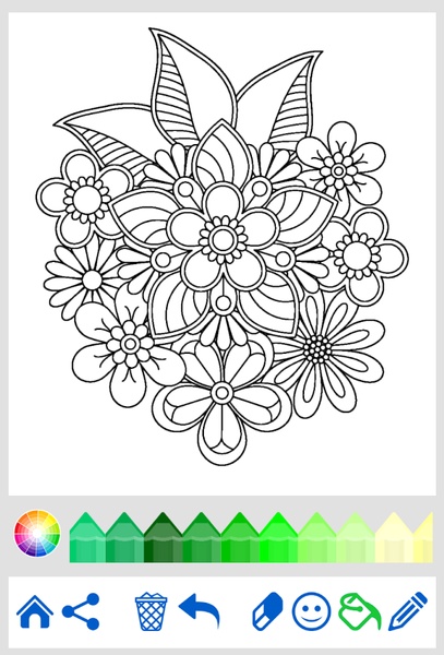 Mandala Flowers coloring book - Preview 1