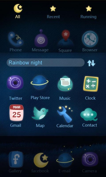 Rainbow night GOLauncher EX Theme - Preview 2