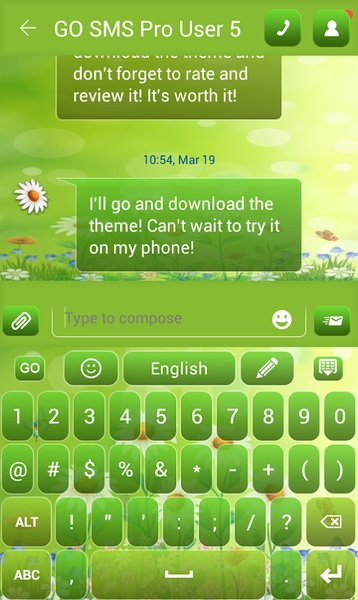 GO Keyboard Spring Flowers Theme - Preview 5