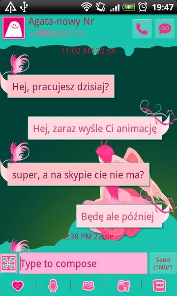 GO SMS Pro Fairy Theme - Preview 5