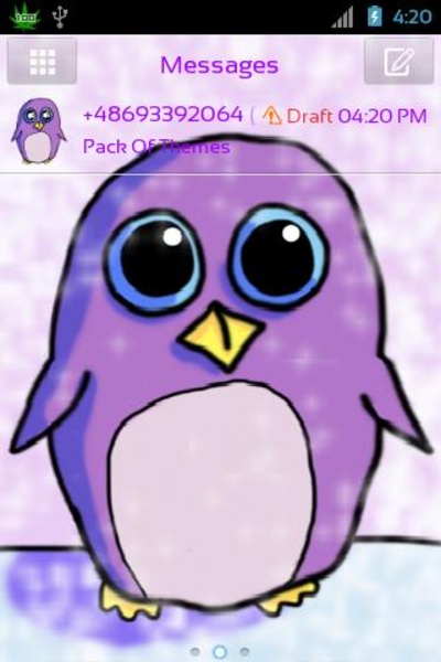 GO SMS Pro Theme Penguin - Preview 3