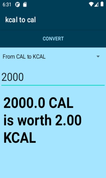 kcal to cal converter - Preview 1