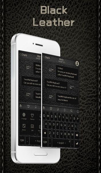 Black Leather TouchPal Theme - Preview 4