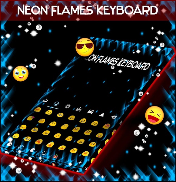 Neon Flames Keyboard - Preview 4