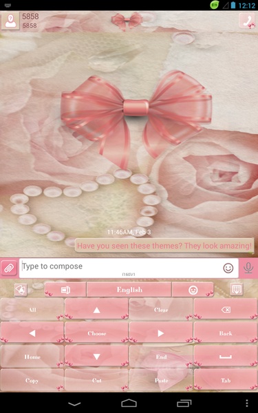 GO Keyboard Pretty Bow Theme - Preview 3