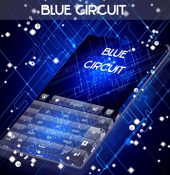 Blue Circuit GO Keyboard Theme - Preview 6