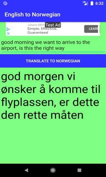 English to Norwegian Translator - Preview 3