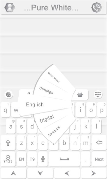 Pure White GO Keyboard Theme - Preview 4