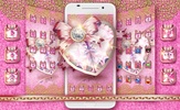 Pink Gold Fancy Theme: Glitter heart wallpaper HD screenshot 4