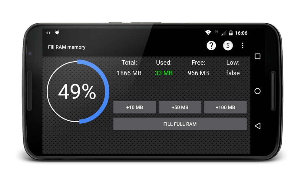 Fill RAM memory for Android - Download the APK from Uptodown