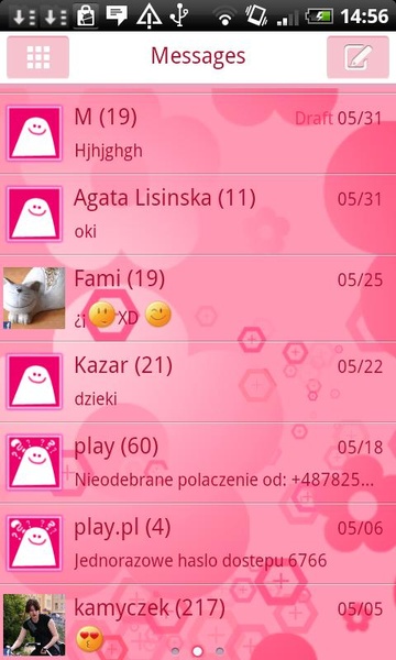 GOSMS Pink Floral Theme - Preview 5