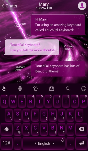 Neon Purple TouchPal Theme - Preview 3