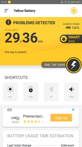 Yellow Battery - Battery Saver - Preview 1