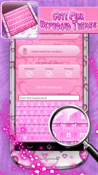 Cute Pink Keyboard Themes - Preview 1