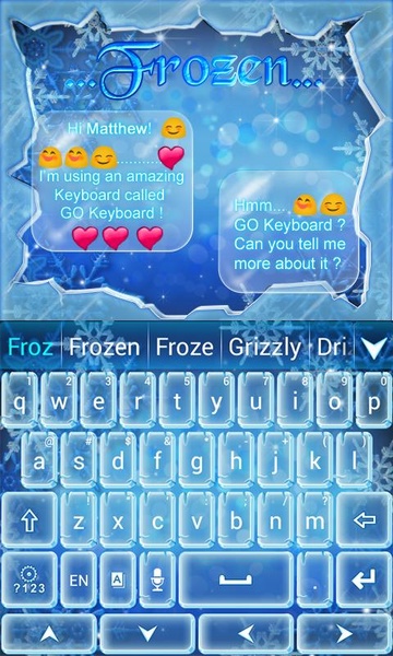 Frozen GO Keyboard Theme - Preview 3