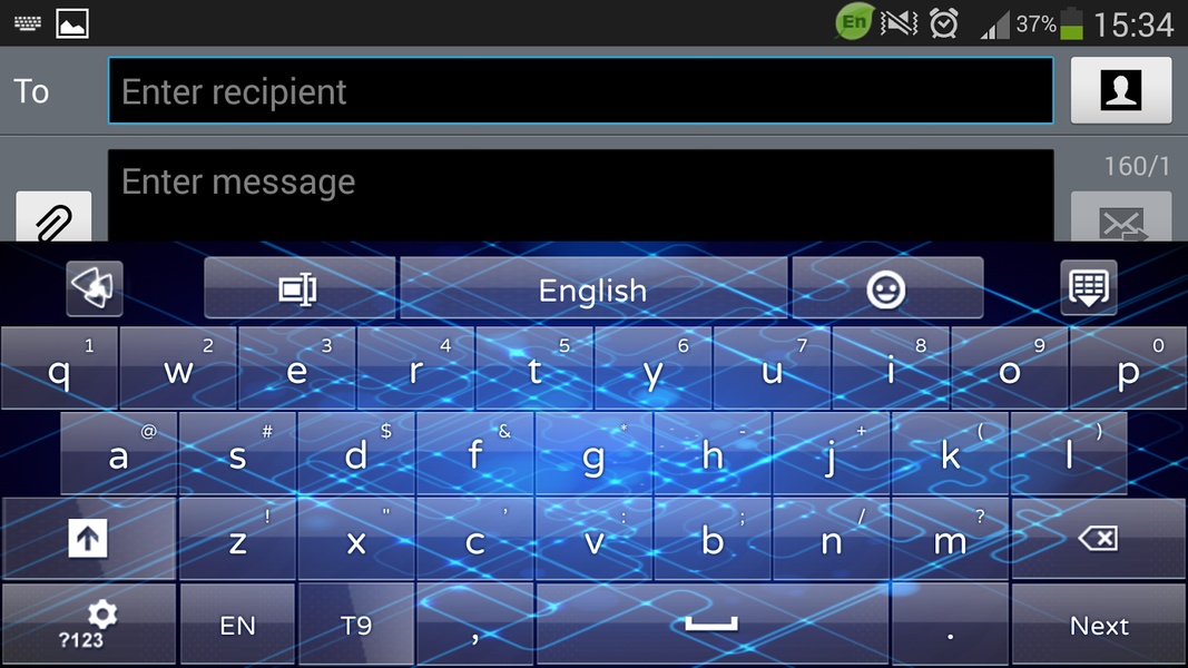 Blue Circuit GO Keyboard Theme - Preview 4