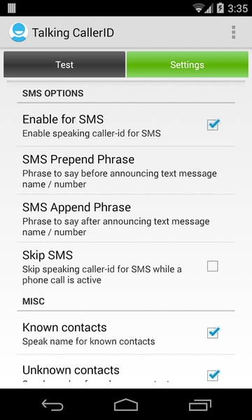 Talking CallerID - Preview 4