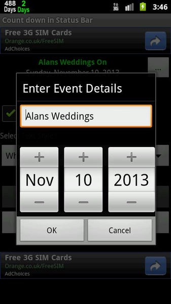Countdown in Status Bar - Preview 1