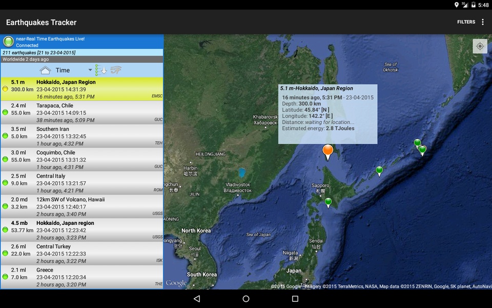 Earthquakes Tracker - Preview 8