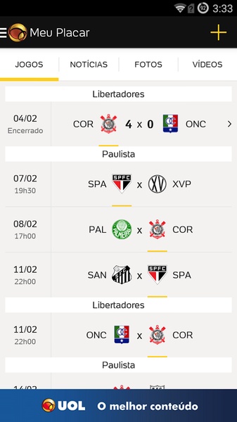 Placar UOL - Preview 8