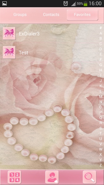 exDialer Pink Bow Theme - Preview 2