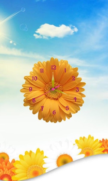 Sun Flower Clock Live Wallpaper - Preview 5