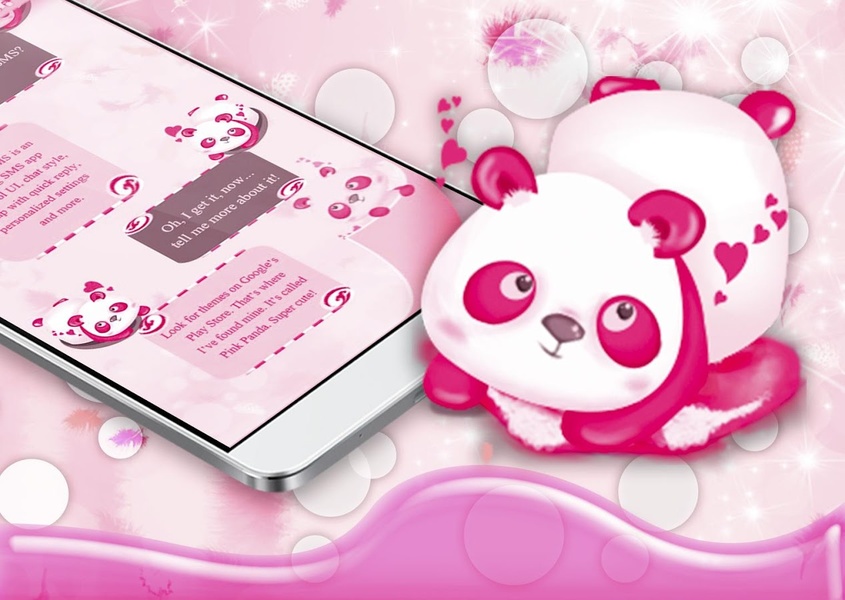 GO SMS Pink Panda - Preview 1
