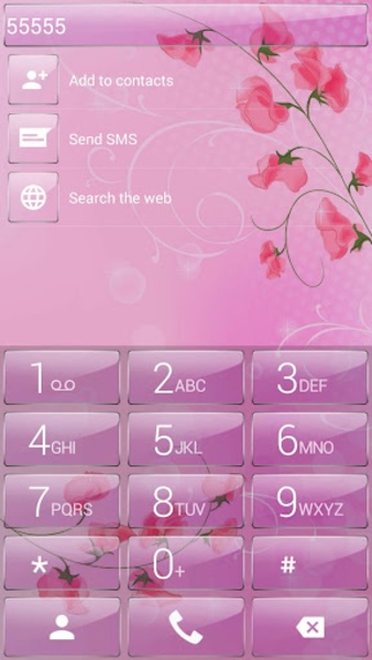 ExDialer Pink Flowers Glass theme - Preview 6